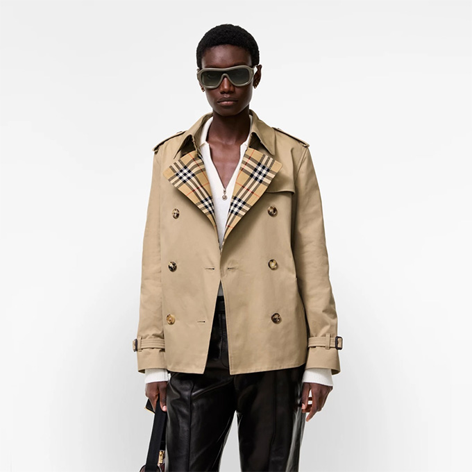 burberry lakefield honey beige short gabardine trench coat